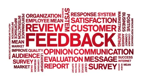 Feedback animated word cloud,tag animation kinetic typography seamless loop. Stock Footage 235004736