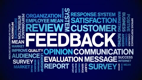 Feedback animated word cloud,tag animation kinetic typography seamless loop. Stock Footage 235005355