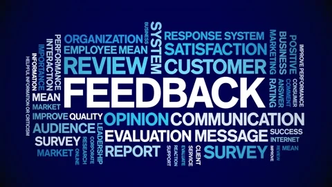 Feedback animated word cloud,tag animation kinetic typography seamless loop. Stock Footage 235005391