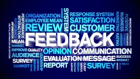 Feedback animated word cloud,tag animation kinetic typography seamless loop. Stock Footage 235005459