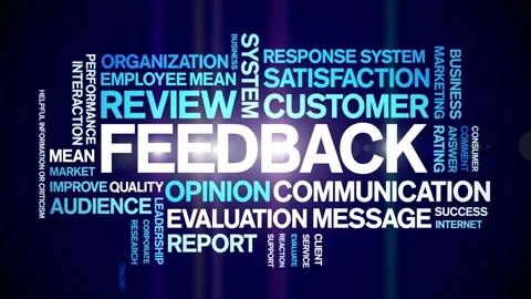 Feedback animated word cloud,tag animation kinetic typography seamless loop. Stock Footage 235005634