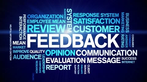 Feedback animated word cloud,tag animation kinetic typography seamless loop. Stock Footage 235005992
