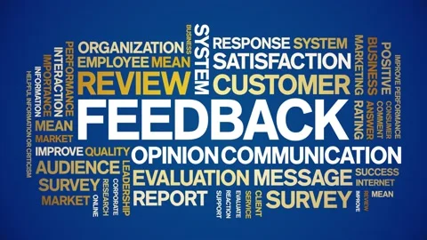 Feedback animated word cloud,tag animation kinetic typography seamless loop. Stock Footage 235006581