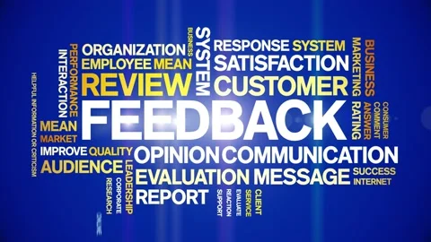 Feedback animated word cloud,tag animation kinetic typography seamless loop. Stock Footage 235006743