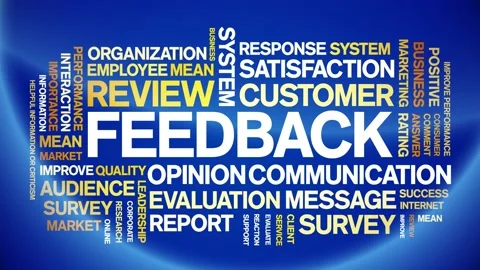 Feedback animated word cloud,tag animation kinetic typography seamless loop. Stock Footage 235007093