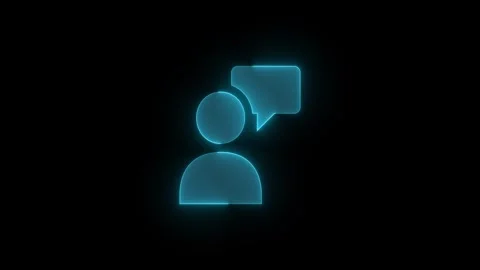 Feedback app stroke icon glowing neon animation Stock Footage 289403943
