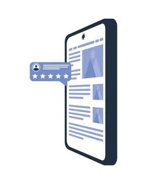 Feedback bubble in smartphone Stock Illustration