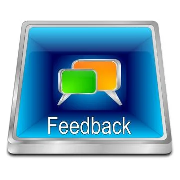Feedback button – 3d illustration Stock Illustration