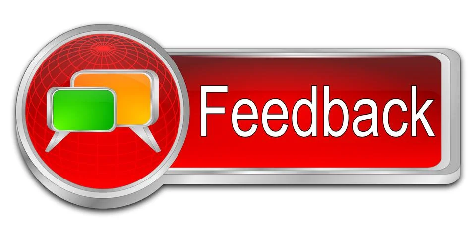 Feedback button - 3D illustration Stock Illustration