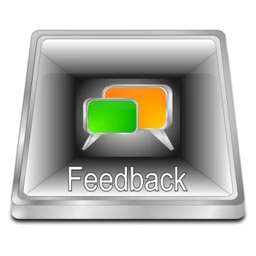 Feedback button – 3d illustration Illustrazione stock