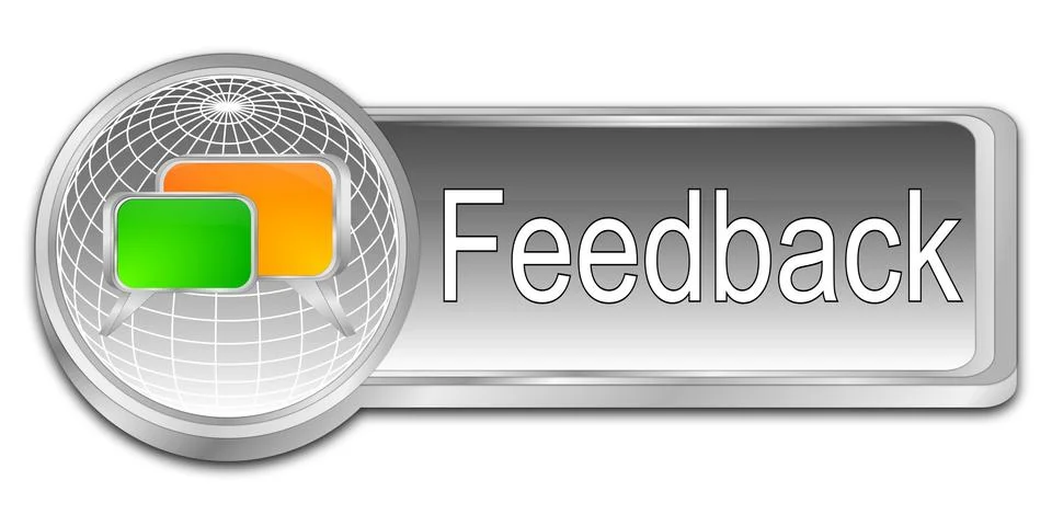 Feedback button - 3D illustration Stock Illustration