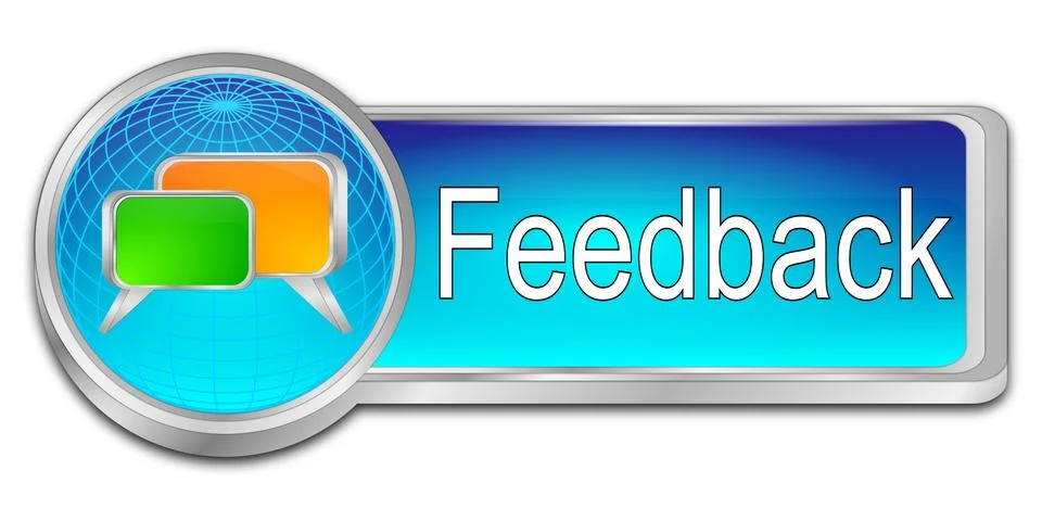 Feedback button - 3D illustration Stock Illustration