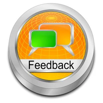 Feedback button - 3D illustration Stock Illustration