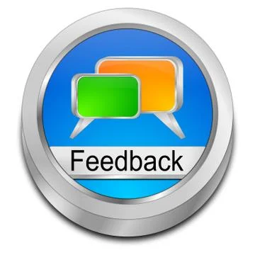 Feedback button - 3D illustration Stock Illustration