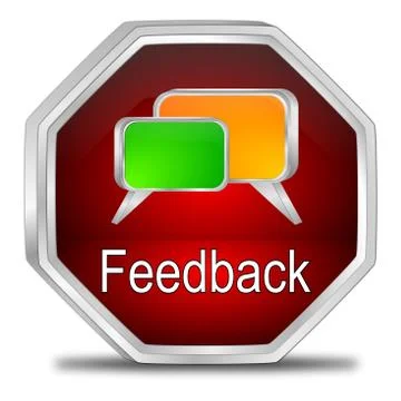 Feedback button - 3D illustration Stock Illustration