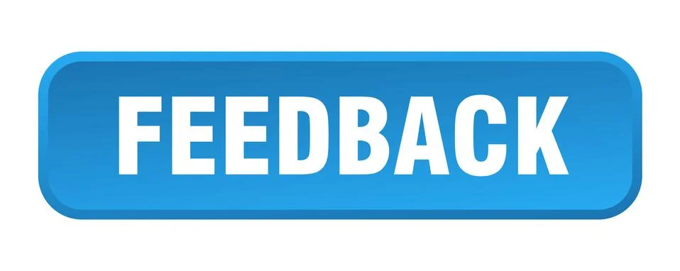 Feedback button. feedback square 3d push button Stock Illustration