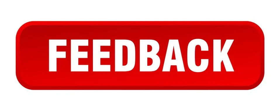 Feedback button. feedback square 3d push button Stock Illustration