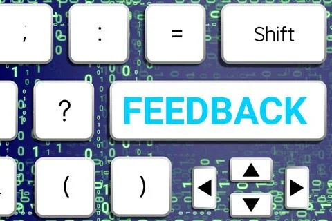 Feedback button on key board and code numbers. Stock Illustration