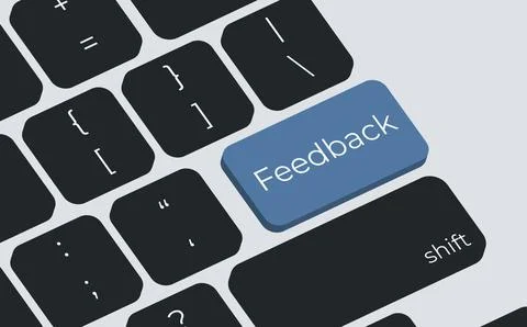 Feedback button on keyboard keys vector. Simple style Stock Illustration