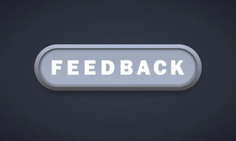 Feedback button. Social media concept. For websites. Vector on isolated backg Illustrazione stock