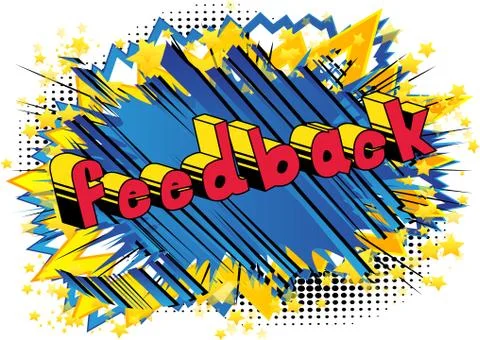 Feedback - Comic book word on abstract background. Illustrazione stock