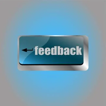 Feedback on computer keyboard key enter button Illustrazione stock