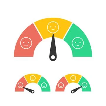 Feedback concept design emotions scale isolated on white Stock Illustration