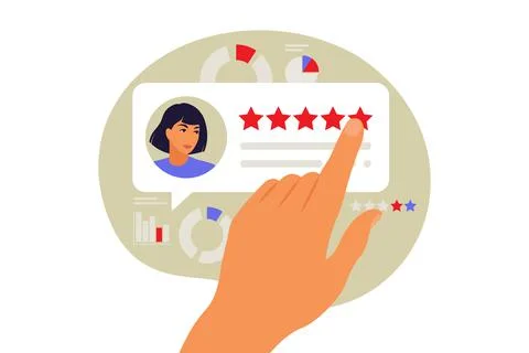 Feedback concept. Star rating. Vector illustration. Flat. Stock Illustration