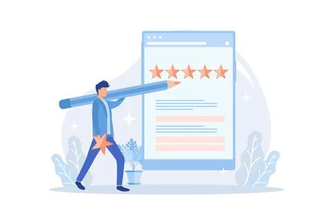 Feedback Corporate website, menu bar, customer feedback page, leave you opi.. Stock Illustration