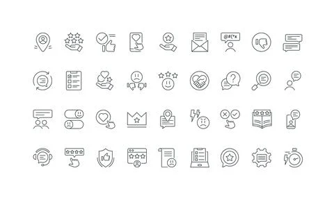 Feedback, customer experience, review, loyalty or disappointment of client line Stock Illustration