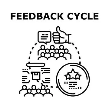 Feedback cycle vector concept for customer review Stock Illustration