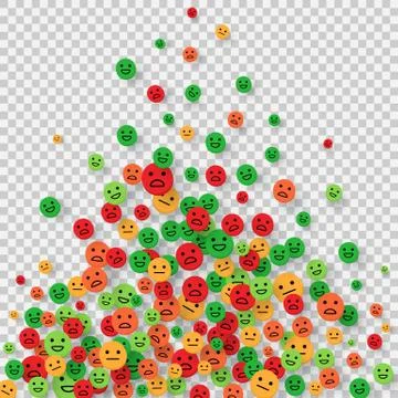 Feedback design with emotions scale background. Rating satisfaction concept.  Stock Illustration