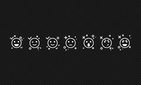 Feedback design with emotions scale on transparent background. Rating satisfa Stock Illustration