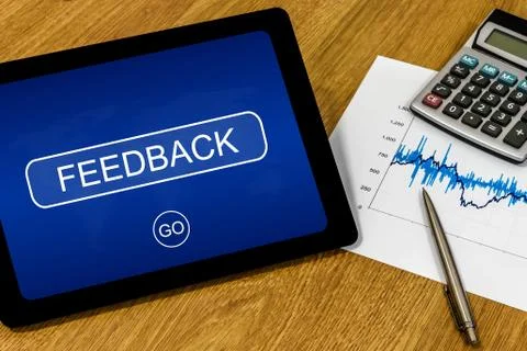 Feedback on digital tablet Stock Photos
