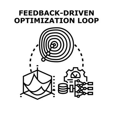 Feedback driven optimization loop for ai, ml, and data analytics improvement Illustrazione stock