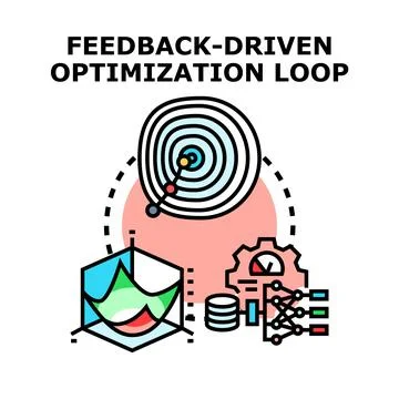 Feedback driven optimization loop for ai, ml, and data analytics improvement Stock Illustration