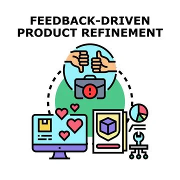 Feedback driven product refinement process development 库存插图