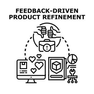 Feedback driven product refinement process development Stock Illustration