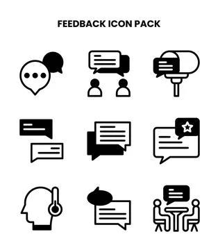 Feedback DuoTone Collection Icons Pack Illustrazione stock