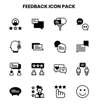 Feedback DuoTone Icons Pack Stock Illustration