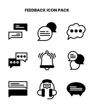 Feedback DuoTone Icons Pack Stock Illustration