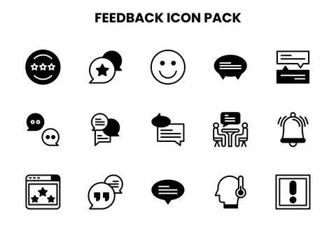 Feedback DuoTone Vector Icons Pack Stock Illustration