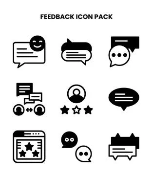 Feedback DuoTone Vector Icons Pack Stock Illustration