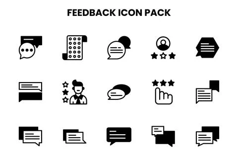 Feedback DuoTone Vector Icons Pack Stock Illustration