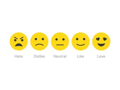 Feedback emoticon icon set Stock Illustration