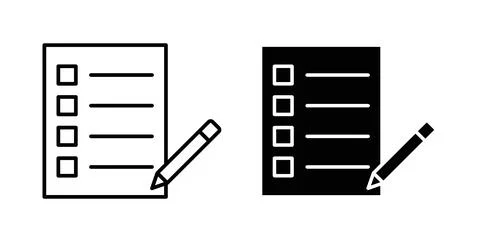 Feedback form icon collection in black, Line icons, flat symbols 스톡 일러스트