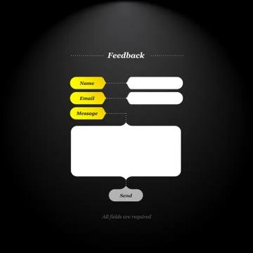 Feedback form with trendy fields and buttons shapes Stock Illustration