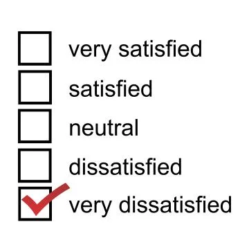 Feedback form very dissatisfied 5 point likert scale satisfaction survey Stock Illustration