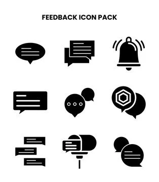 Feedback Glyph Graphics Icons Pack Stock Illustration