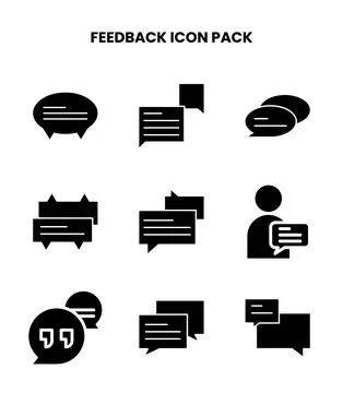 Feedback Glyph UI Icons Pack Stock Illustration